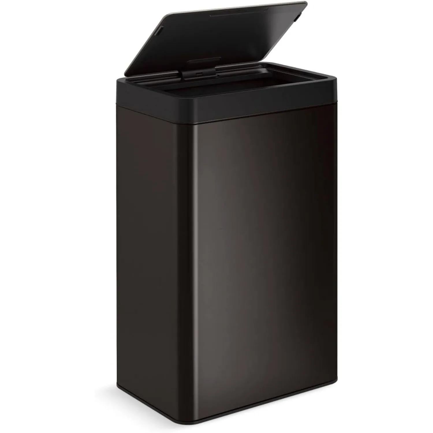 

13-Gallon Touchless Black Stainless Steel Trash Can, Hands-Free Motion Sensor Lid, Durable, Fingerprint-Resistant, -23825-BST