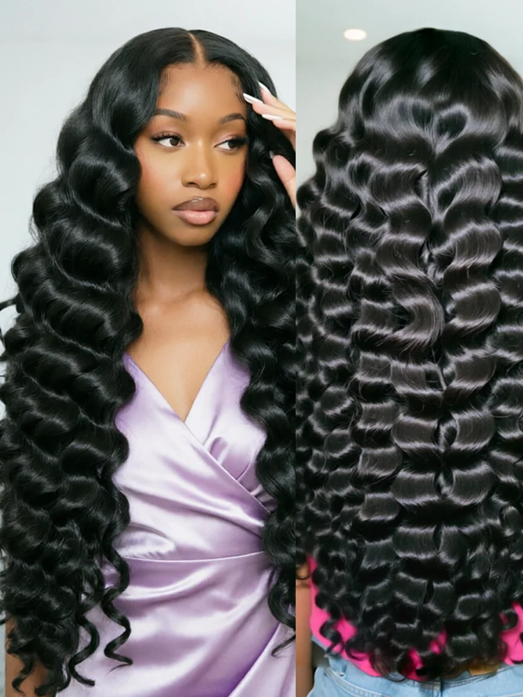 

360 HD Full Lace Wigs 40 46 Inch 250% Density Remy Curly Human Hair Wigs Loose Deep Wave 13x4 13x6 Transparent Lace Frontal Wig