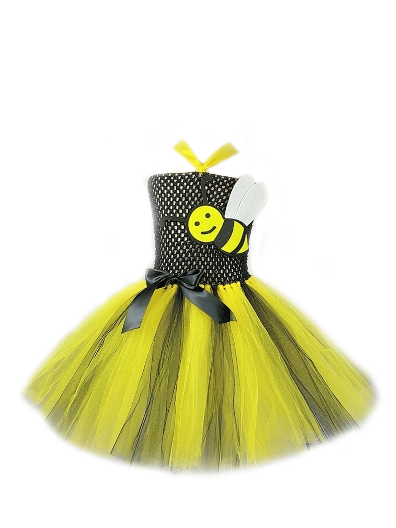 Honeybee Fairy Dress Costumes Bee Halloween Fancy Tutu Dresses with Wings Set Outfits