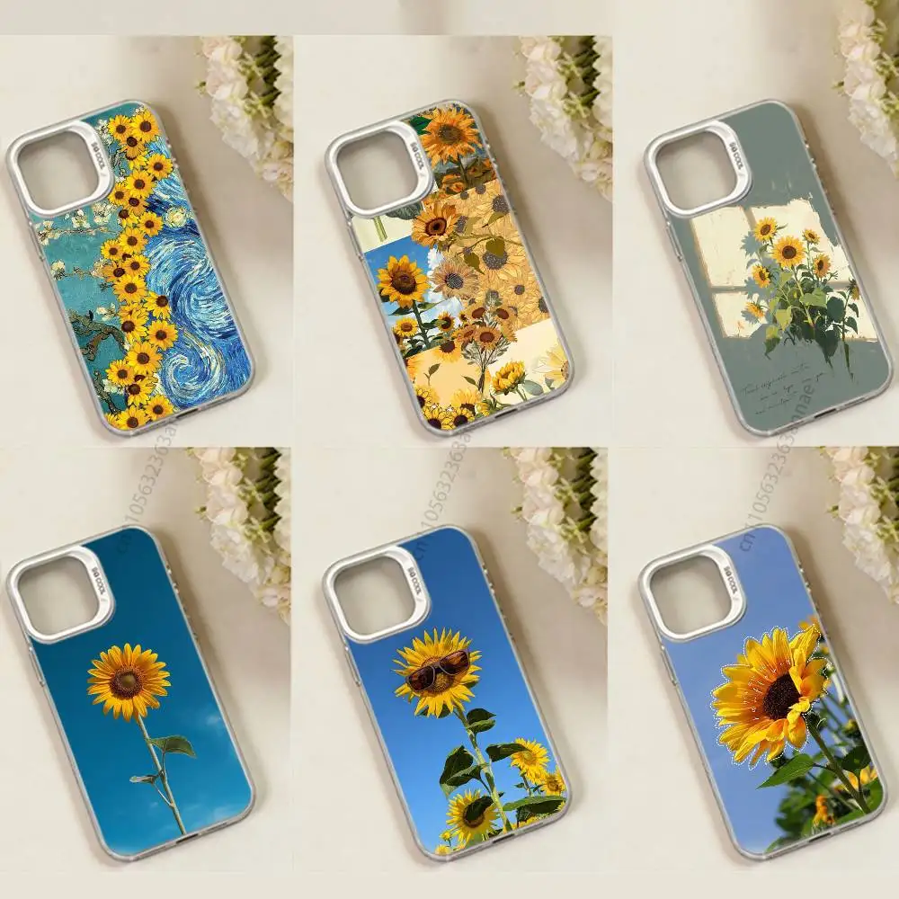 

Sunflowers Printed Phone Case For iPhone 17,16,15,14,13,12,11,Pro,Max,Plus,Mini,X,XS,XR,8,S,SE Soft Black Case