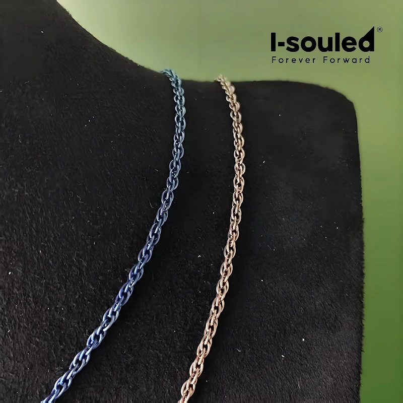 

Hypoallergenic Titanium Chain for Women -2.5mm Thin Geometric Rope Necklace