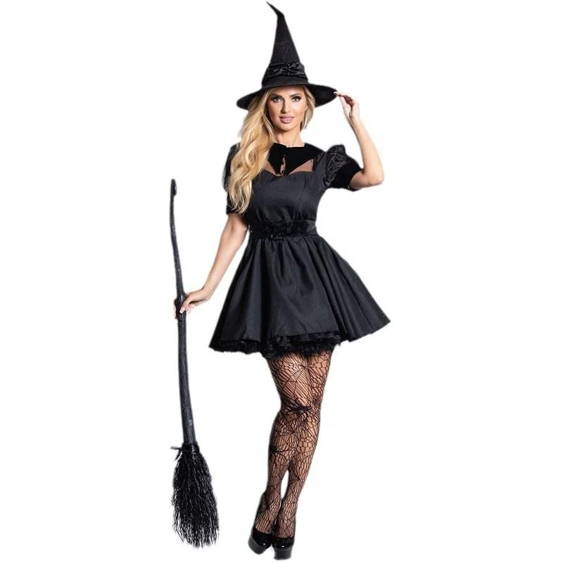 

Ele Bla Veil Collar Dr Сексуальный костюм на Хэллоуин Женский костюм ведьмы-призрака Сценическое представление Традиционный ...