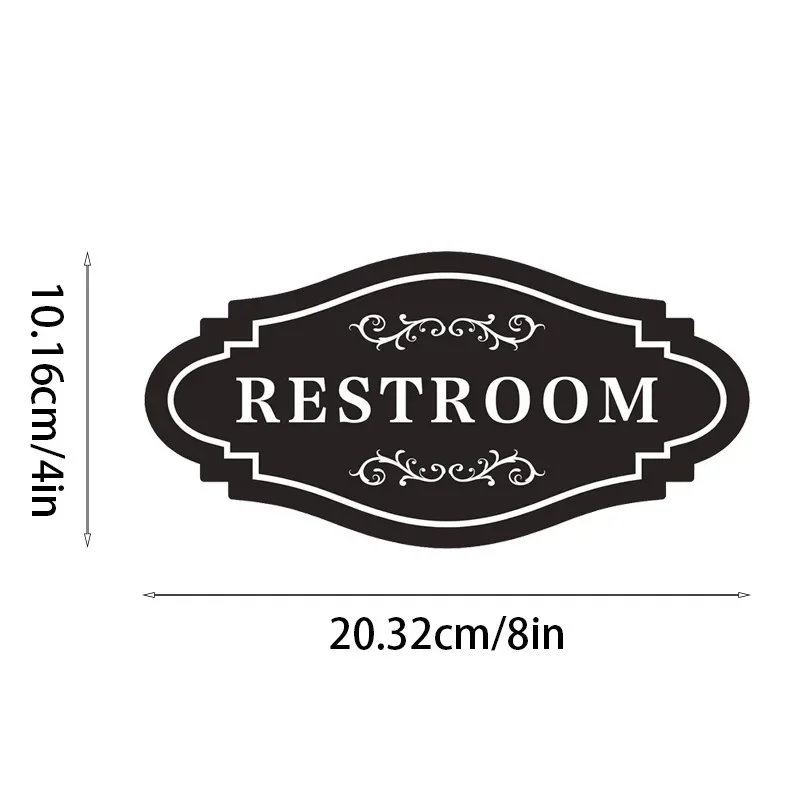 Pegatina RESTROOM, letrero para baño, inodoro, pegatina de vinilo impermeable