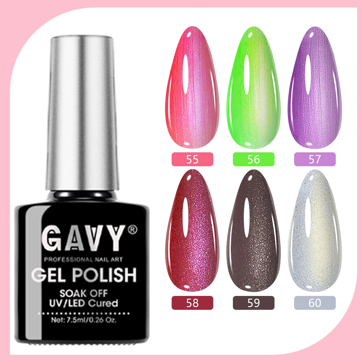 GAVY 6Pcs Aurora Pearlescent Shimmer Metallic Thread Drawing Gel Nail Polish Set Premium Salon Grade Soak Off UV LED Nail Gel Iridescent Glitter Long Lasting Semi Permanent Manicure Varnish Luxury Gift Kit For Wedding Party Festival Bridal DIY Nail Art