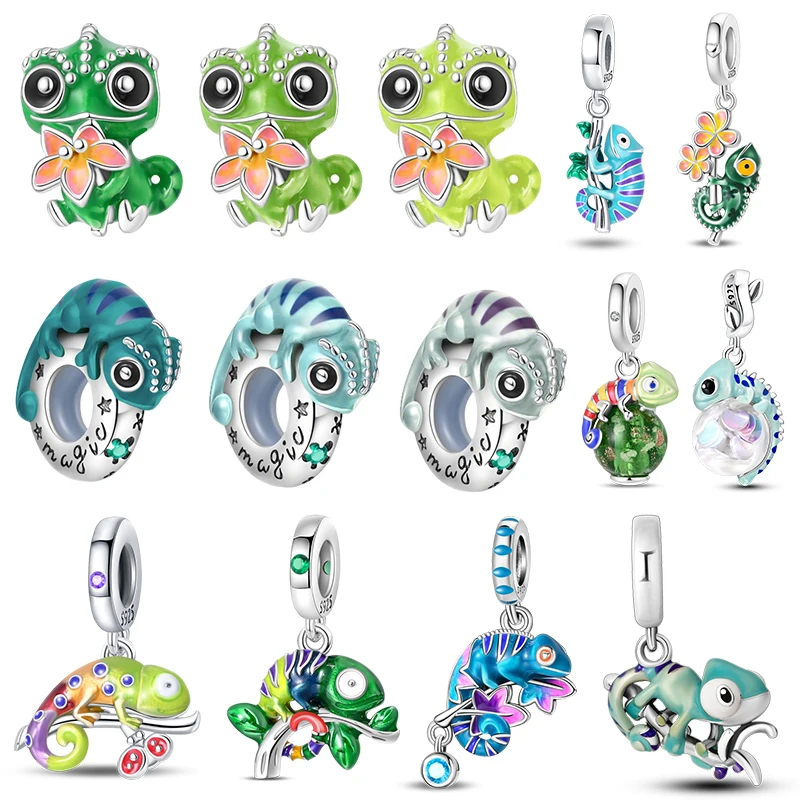 100% S925 Silver Temperature Change Color Chameleon Trendy Charms Fit  Original Bracelets DIY Fine Birthday party Jewelry Gifts