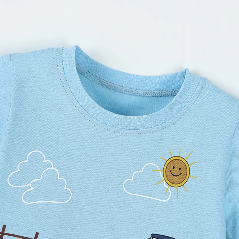 Little Maven 2026 Neue Sommer-Babykleidung für Jungen, Kinderkleidung, Oberteile, T-Shirts mit Cartoon-Traktoren, T-Shirts für Teenager – Detail 4