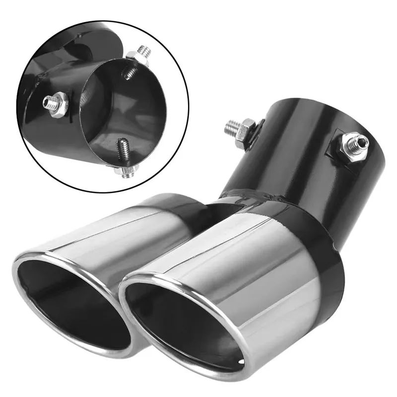 universal car exhaust muffler double stainless car tail throat double exhaust pipe car decorations exhaust car noise tuning