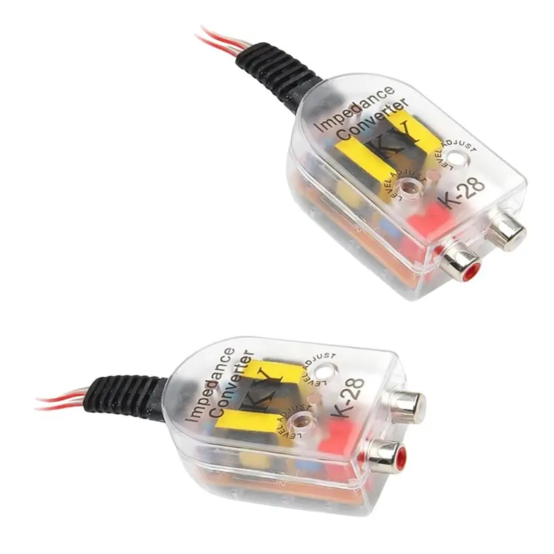 Adaptador de salida de alta frecuencia a baja frecuencia B50B-K-28, convertidor de audio de línea RCA para coche, convertidor de audio para amplificador de subwoofer