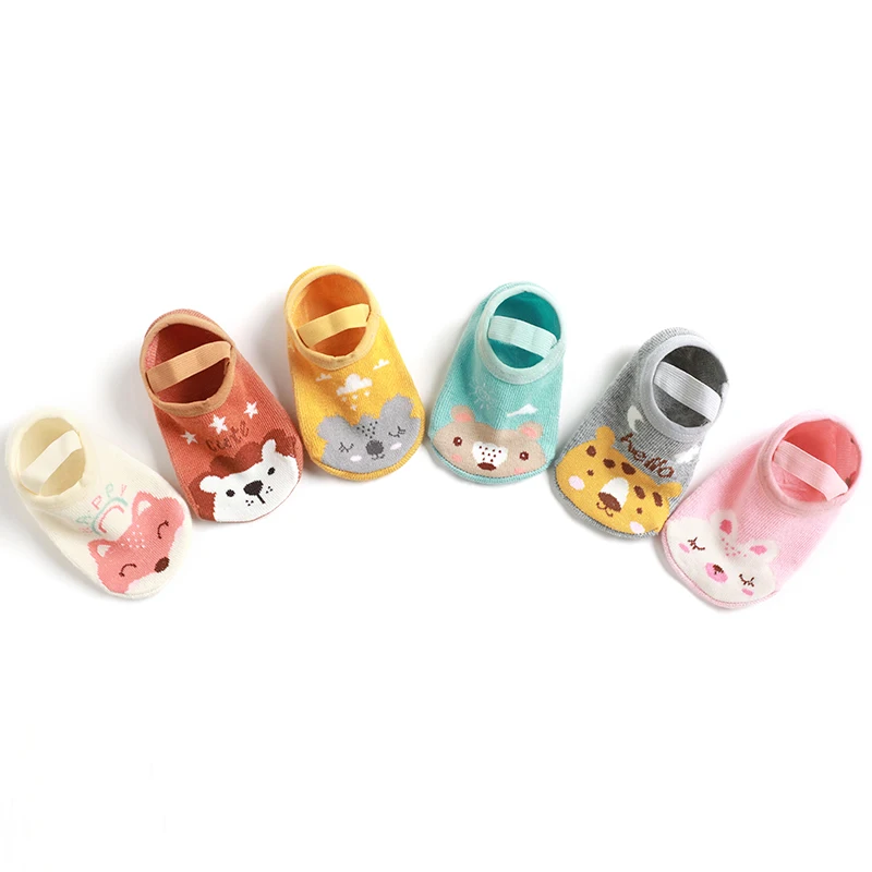 Toddler Cartoon Cute Animal Pattern Glue Dot Socks Brand New Autumn Newborn Pure Cotton Comfortable Skin-Friendly Floor Socks