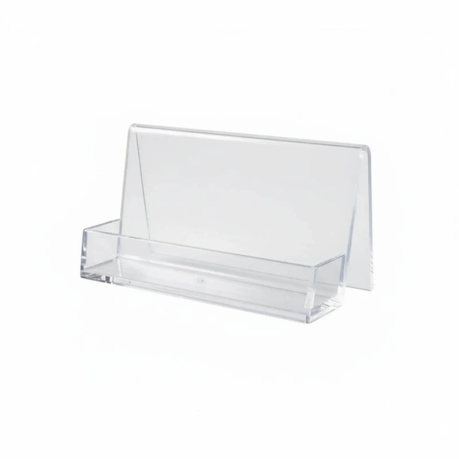 Desk Acrylic Card Holder for Business Cards with Stable Base and Clear Finish