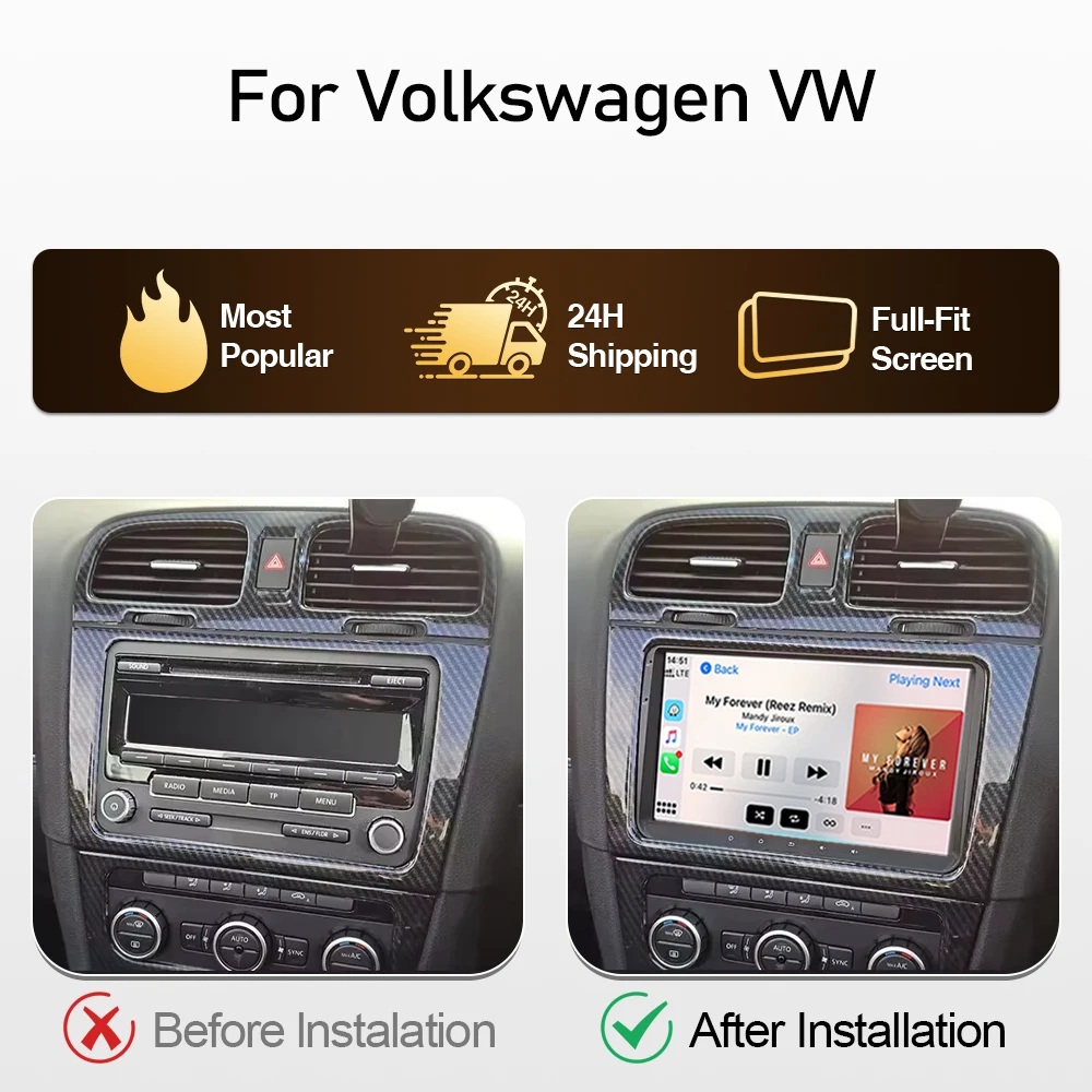 Car Radio For Volkswagen VW Caddy 2011 2012 2013 2014 2015 2016 2017 2018 Carplay Android Auto Player VIdeo GPS Navigation 8core
