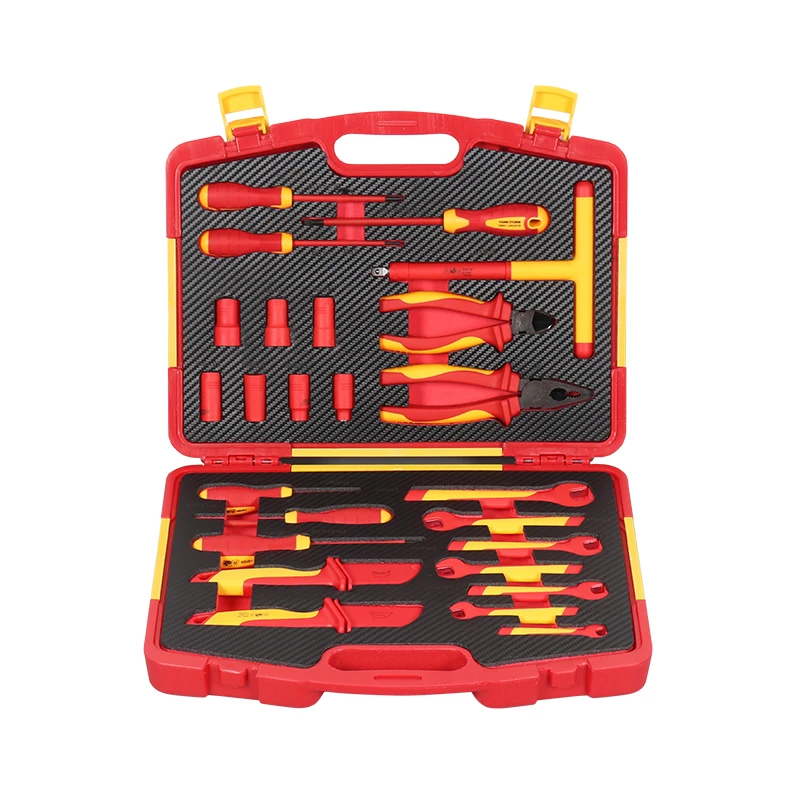 25PCS Iron Insulated Hand Tools Set Including VDE Screwdriver & Open End Wrench 3-Year Warranty OEM Customizable In Blow Case