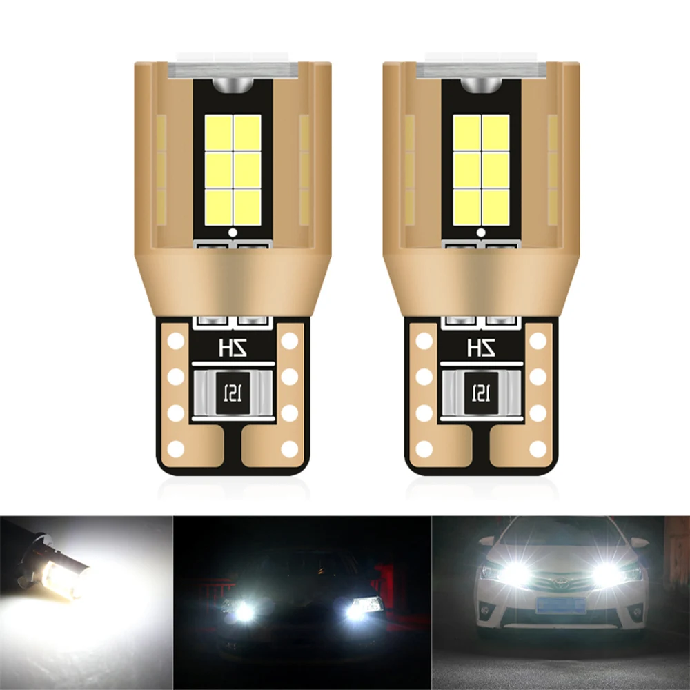 Canbus LED T10 W5W W5W Éclairage intérieur de voiture, lampe breton, feu de dégagement, feu arrière, feu antibrouillard, feux auxiliaires, 2 pièces