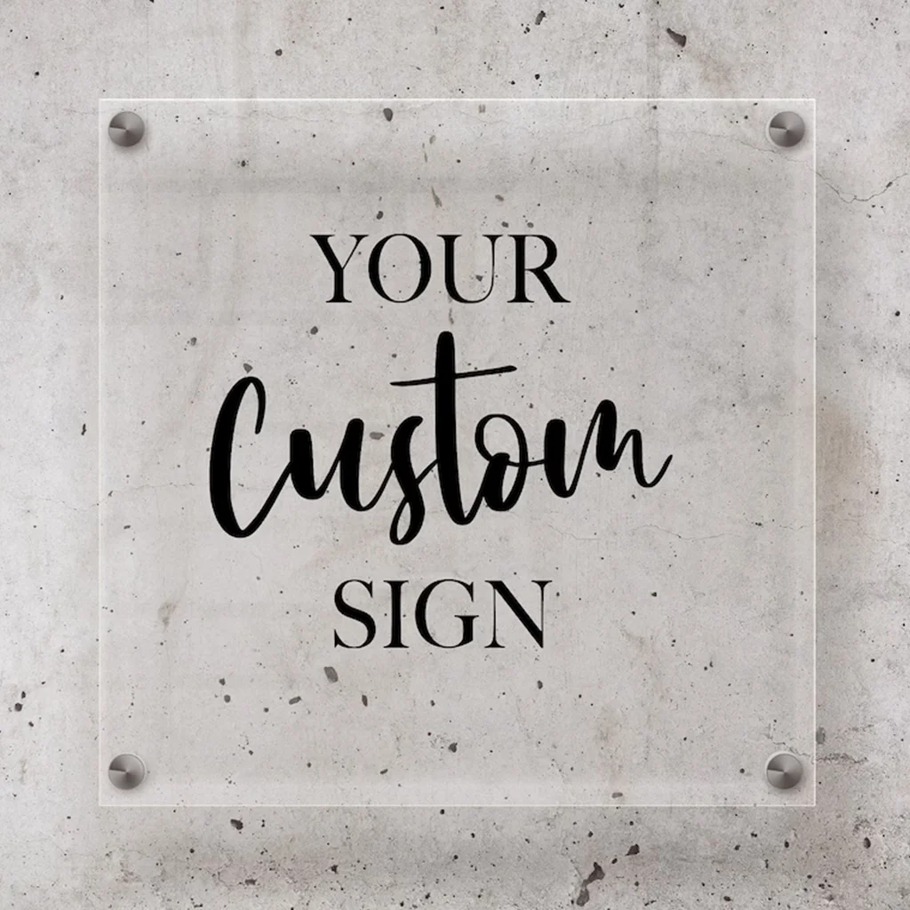Custom Logo Sign for Business, Personalized Business Acrylic Sign Outdoor Indoor Storefront Logo Sign Office Room Wall Decor