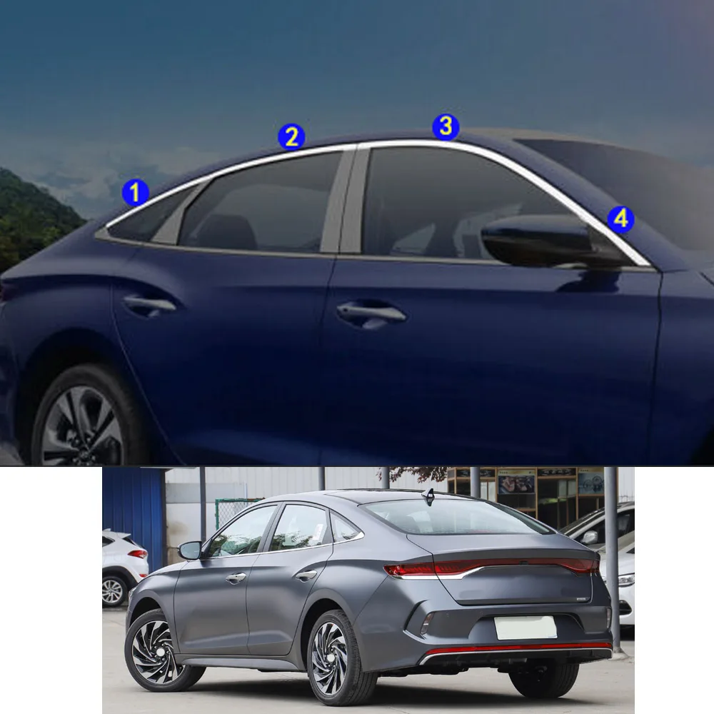 For Hyundai LAFESTA 2019 2020 2021 Car Styling Sticker Garnish Pillar Window Middle Strip Trim Frame Hoods Parts