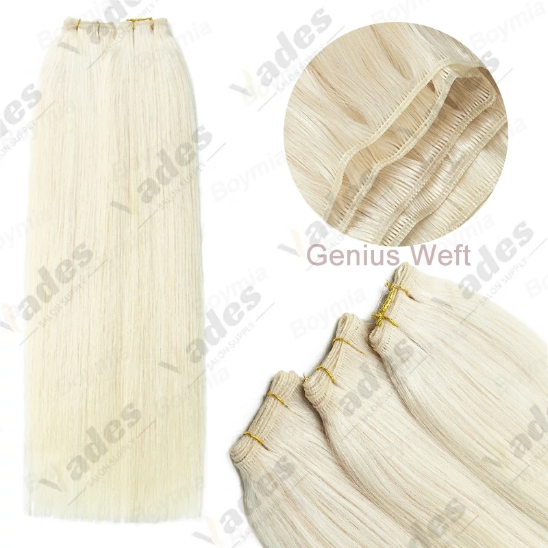 Real Human Hair 40G Bundles DIY Sew in Straight Genius Weft Extensions Natural Shine Soft Touch  for Women12 16 20inch