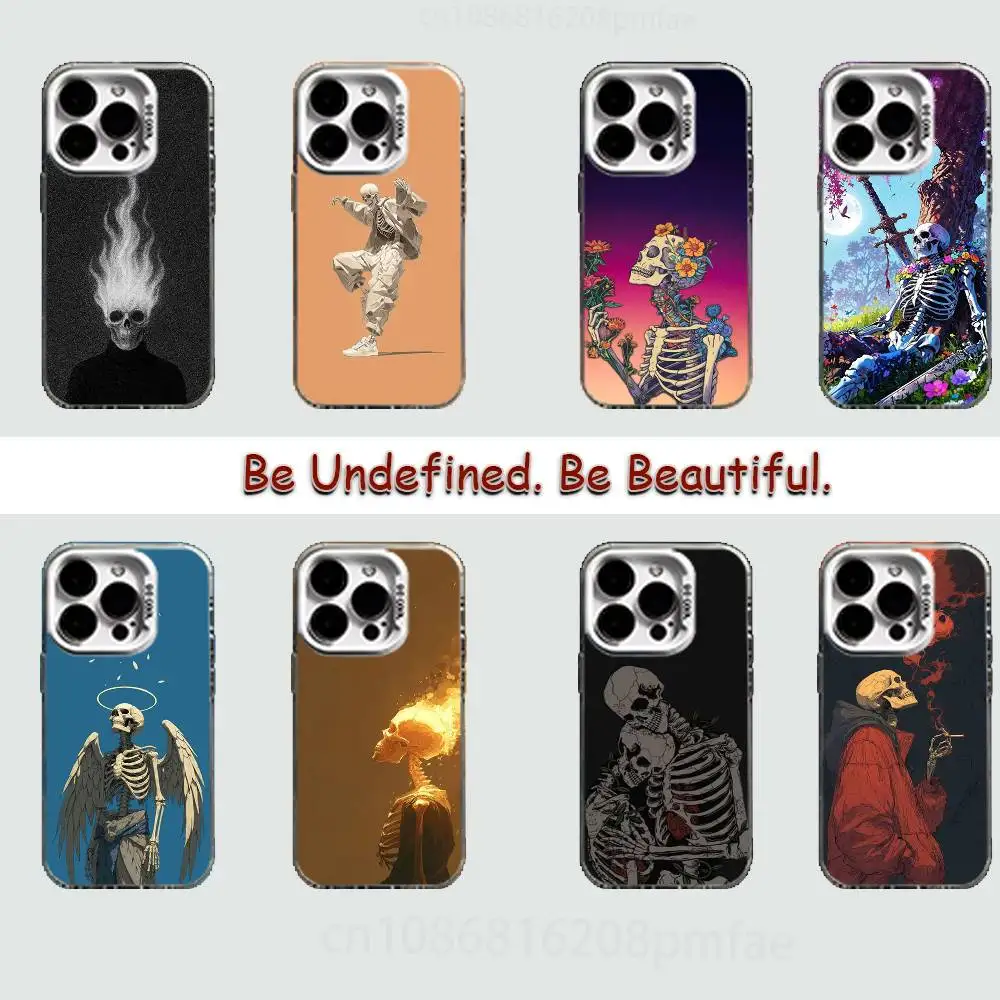 

Gothic Skeleton Dark Aesthetic Case for iPhone17 16 15 14 13 12 11 Pro Max Plus Air 16E X XR XS Max Hard Shockproof Bumper Cover