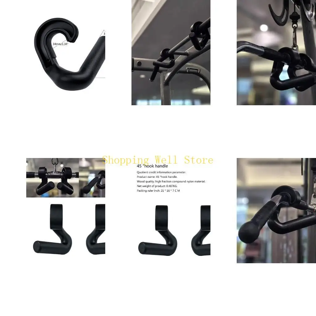 KX4B NonSlip Fitness Hook Handle Grip Pulls Up Resistance Band Handle Cable Machine Attachments for Strength Training