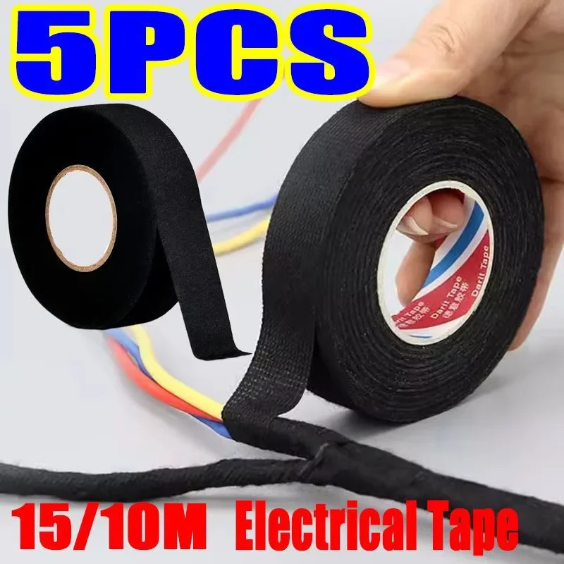 9/15/19/25MM Electrical Insulating Tape Heat Resistant Harness Tape Car Cable Harness Wiring Loom Protection Waterproof Tape