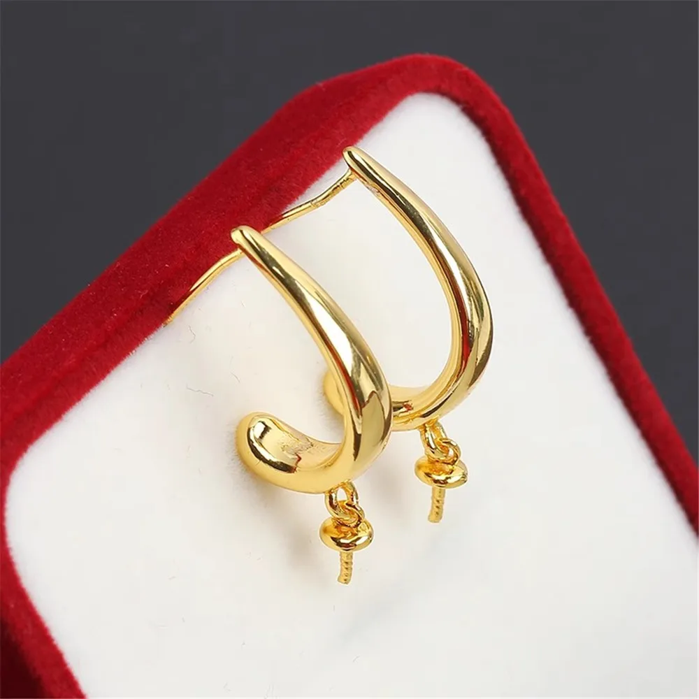 19 Style Pearl Stud Earrings Setting Base 14K Gold Simple Fashion Temperament Handmade Diy Jewelry Making Findings&Components