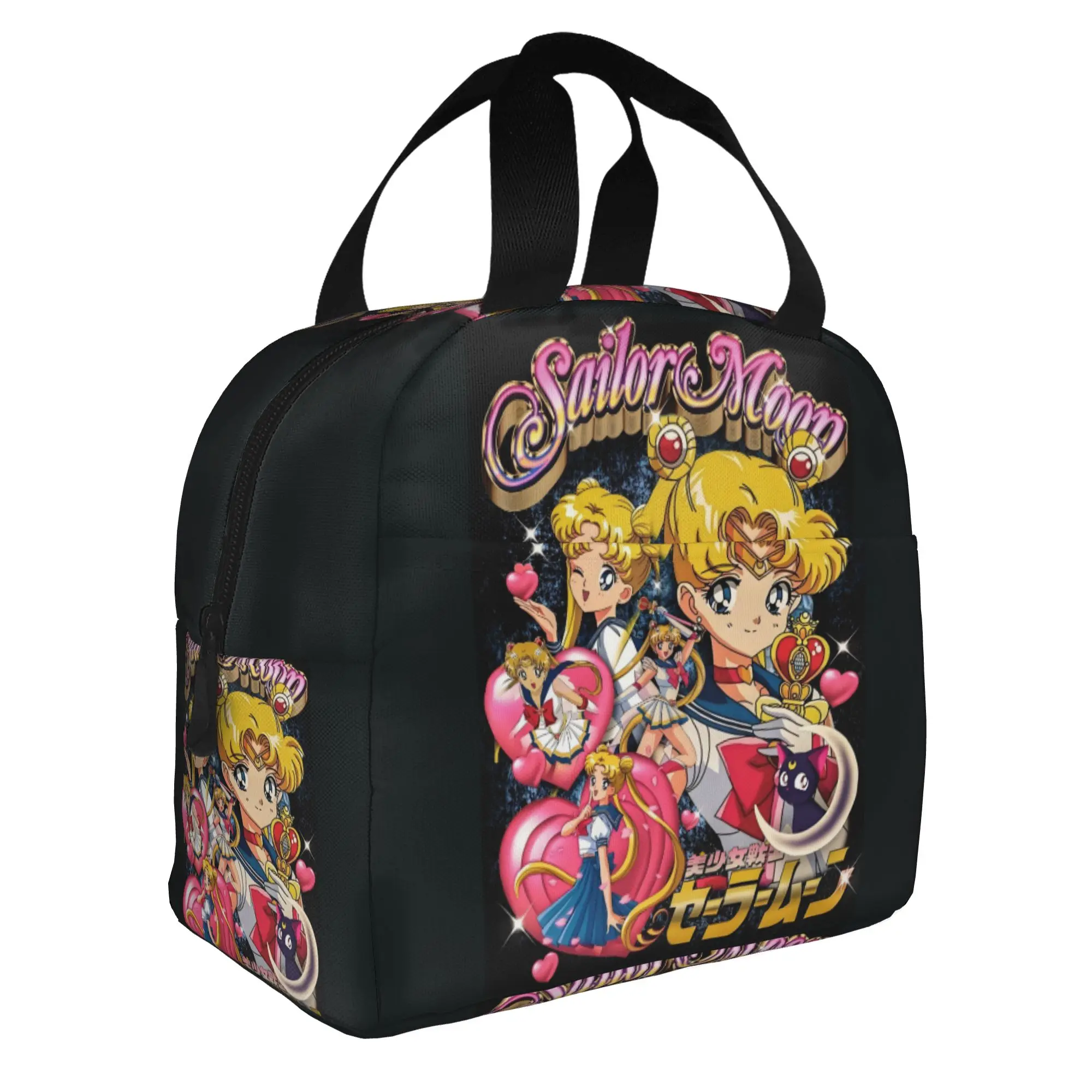 Custom Comic Magic Usagi Tsukino Insulated Lunch Bag for Women Portable S-Sailors M-Moons Luna Thermal Cooler Lunch Box School