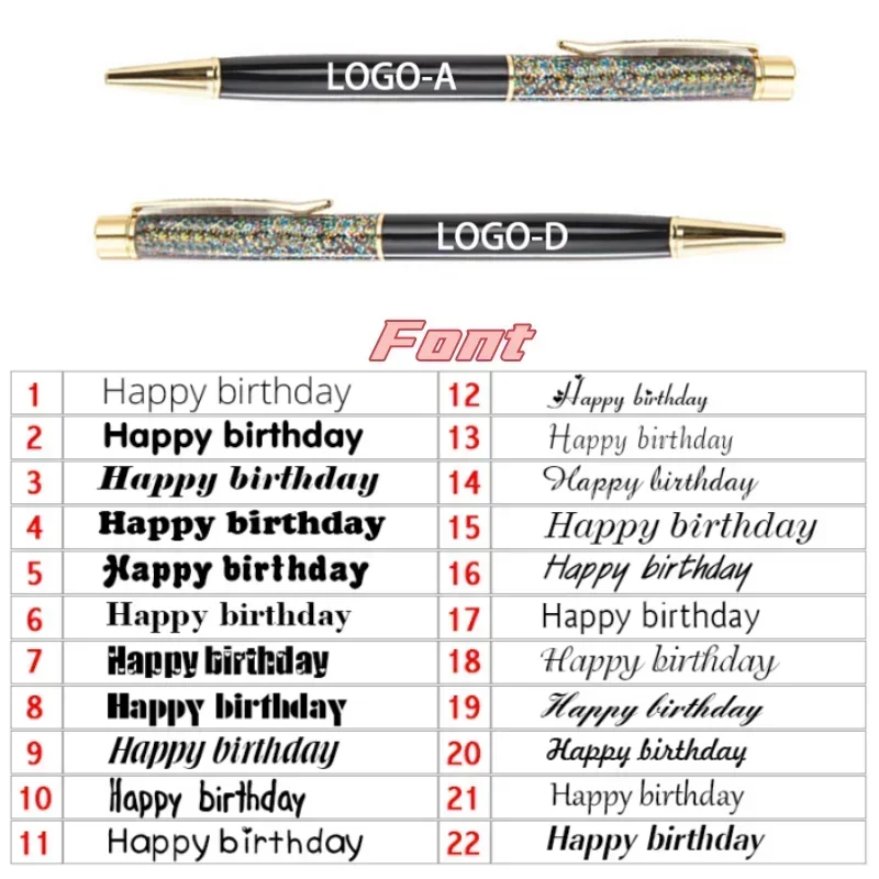 1Pcs/Lot Customized LOGO Metal Handwritten Touch Ballpoint Pen Cute Wedding Birthday Gift Gel School Office Lettering Signature