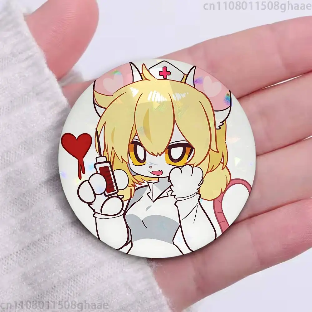 terrible mouse lorna 58mm Badge Brooches on Backpack Clothes Handmade Round Enamel Pins