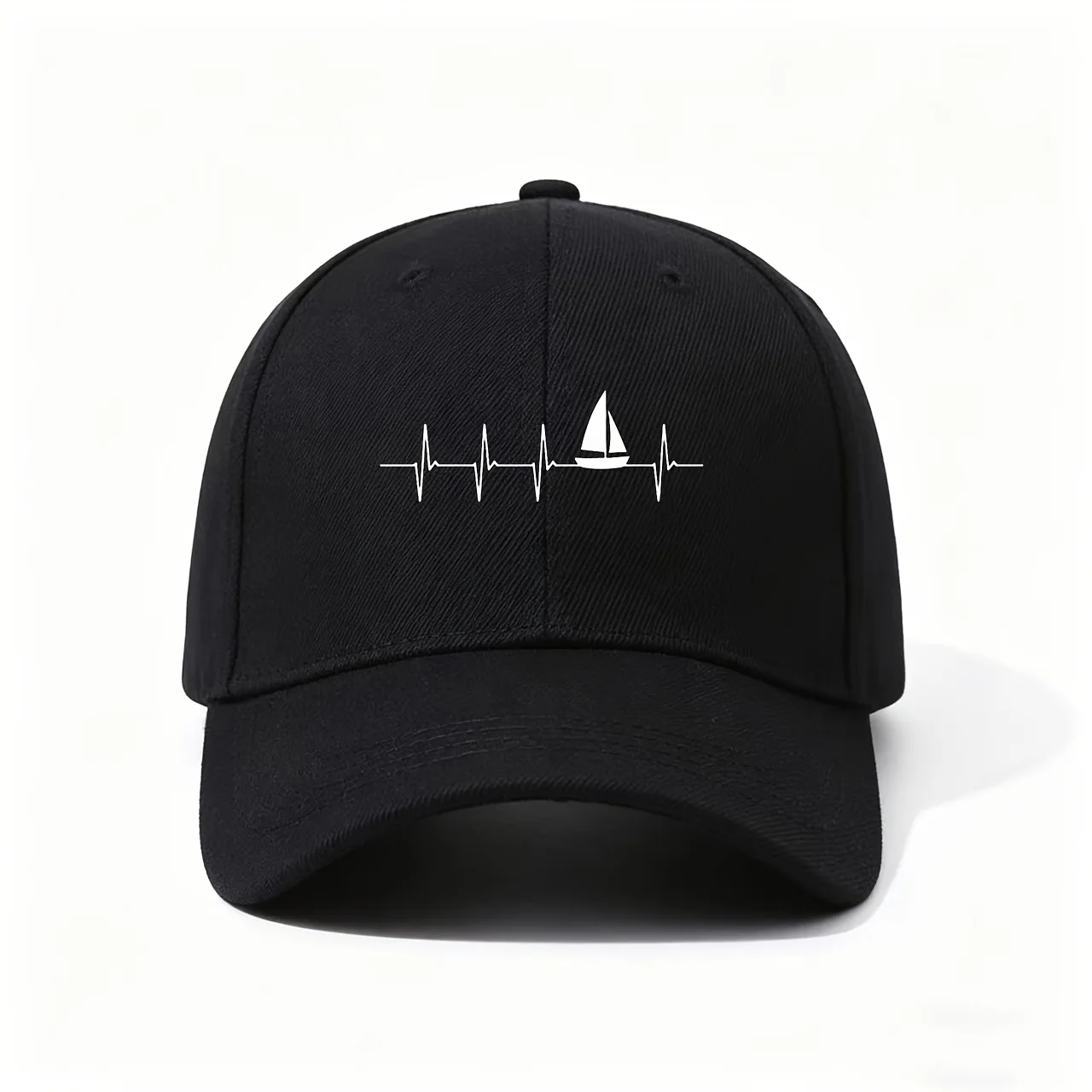 Baseball Cap, Featuring a Minimalist Sailboat Heartbeat Design, Lightweight And Comfortable, Great for Sailing Lovers And Advent