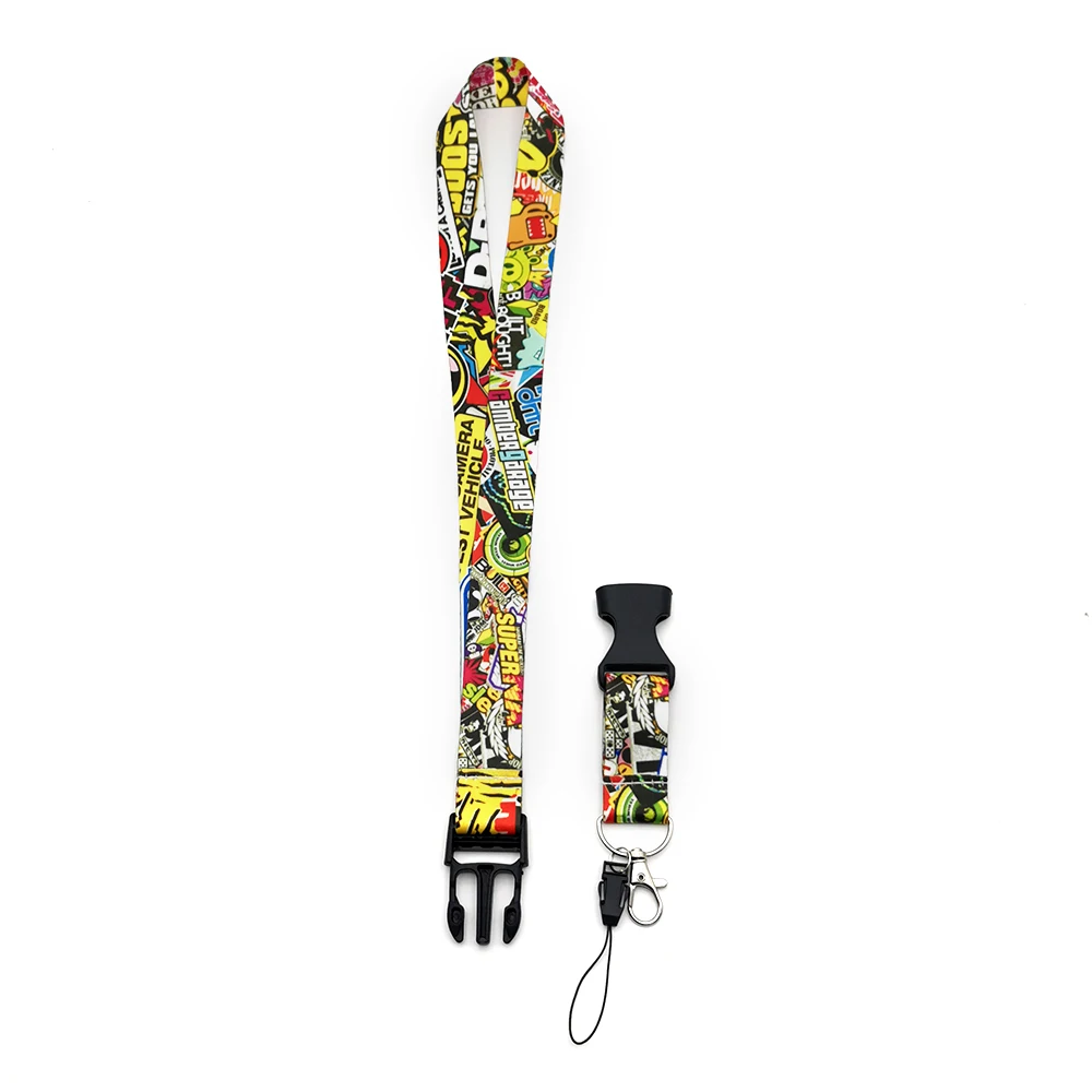 Anime Keychain Lanyard Long Cell Phone Work ID Card Holder Hanging Neck Keyring Jdm Style Interior Car Accessories for Domo Kun