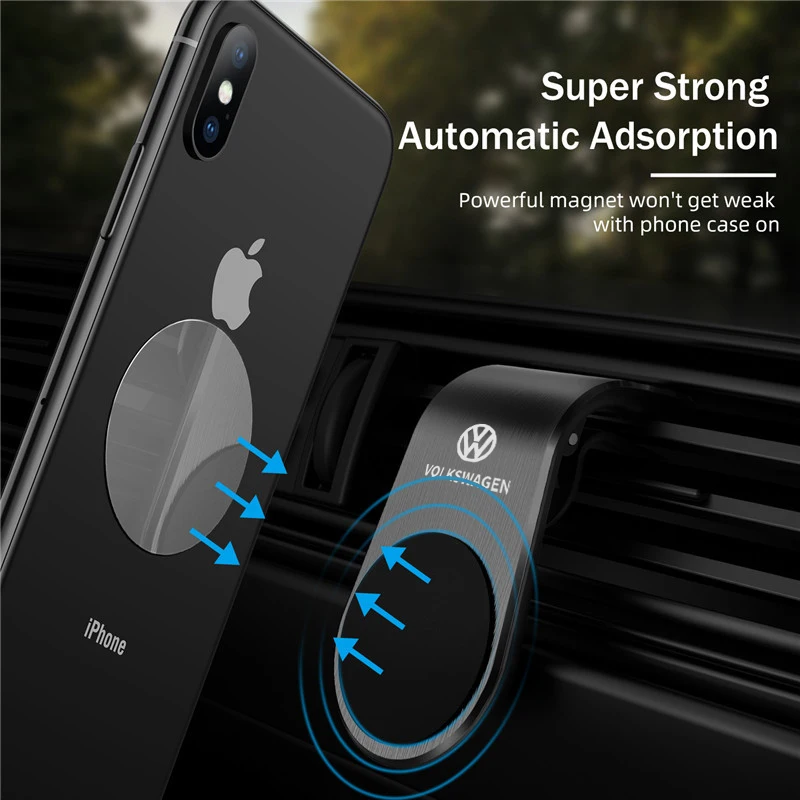 Car Phone Holder GPS Mount Holder Air Vent Clip 360 Metal Magnet Phone Stand For Volkswagen VW GOLF Polo Tiguan CADDY PASSAT