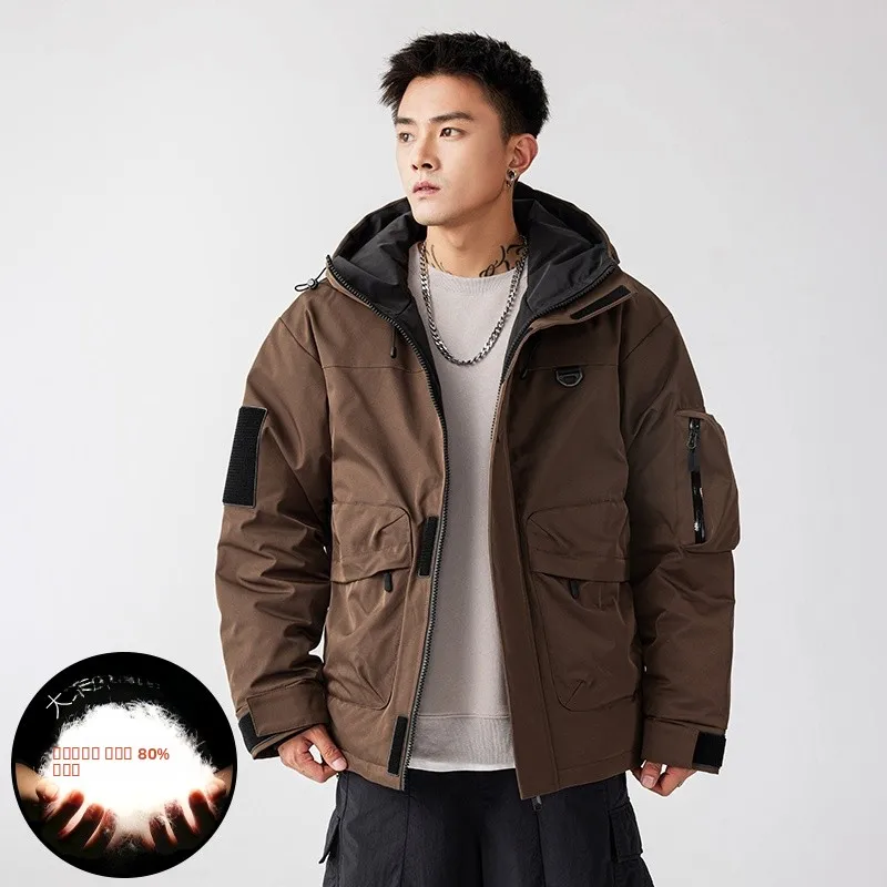 

Новая мужская утепленная куртка-пуховик из полиэфирного волокна для активного отдыха, ветрозащитная, водонепроницаемая, белая, коллекция Осень-Зима 2025