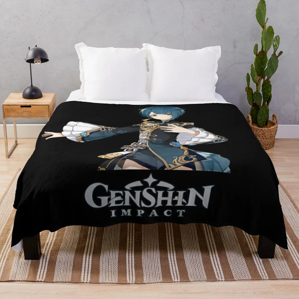 

Genshin Impact Xingqiu Throw Blanket Ultra-Soft Micro Fleece fur blanket warm blanket multi-purpose