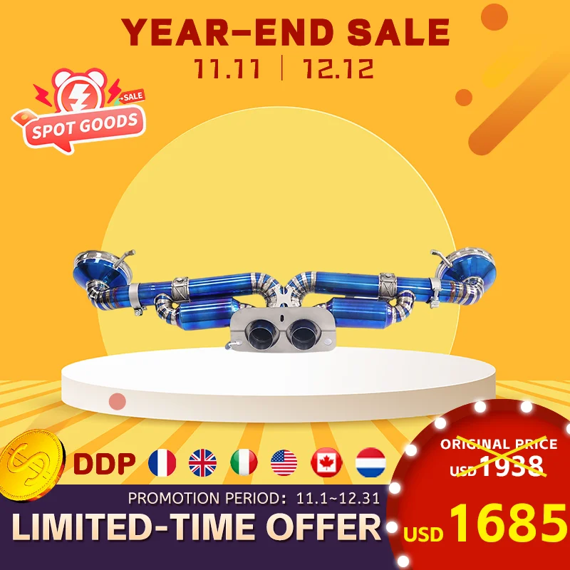 

HMD Hot sale Titanium Alloy Exhaust Catback for Porsche 911 992 GT3 Original valve with Tips