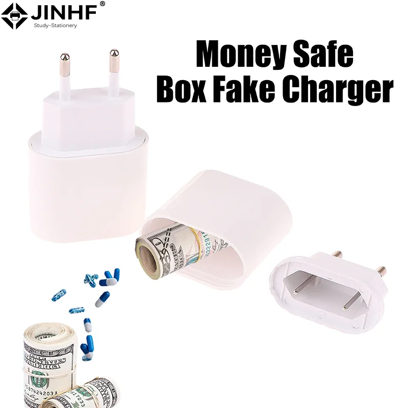 Private Money Safe Box Key Cash Hidden Storage Creative Fake Charger Plug Pill Case Box Container Hiding Spot Prevent Robbers