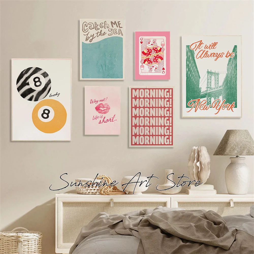 Minimalist Typegraph Funny Quotes Girly Romantic Pink Living Room Bedroom Decor Poster Canvas Painting Wall Pictures Home Decor