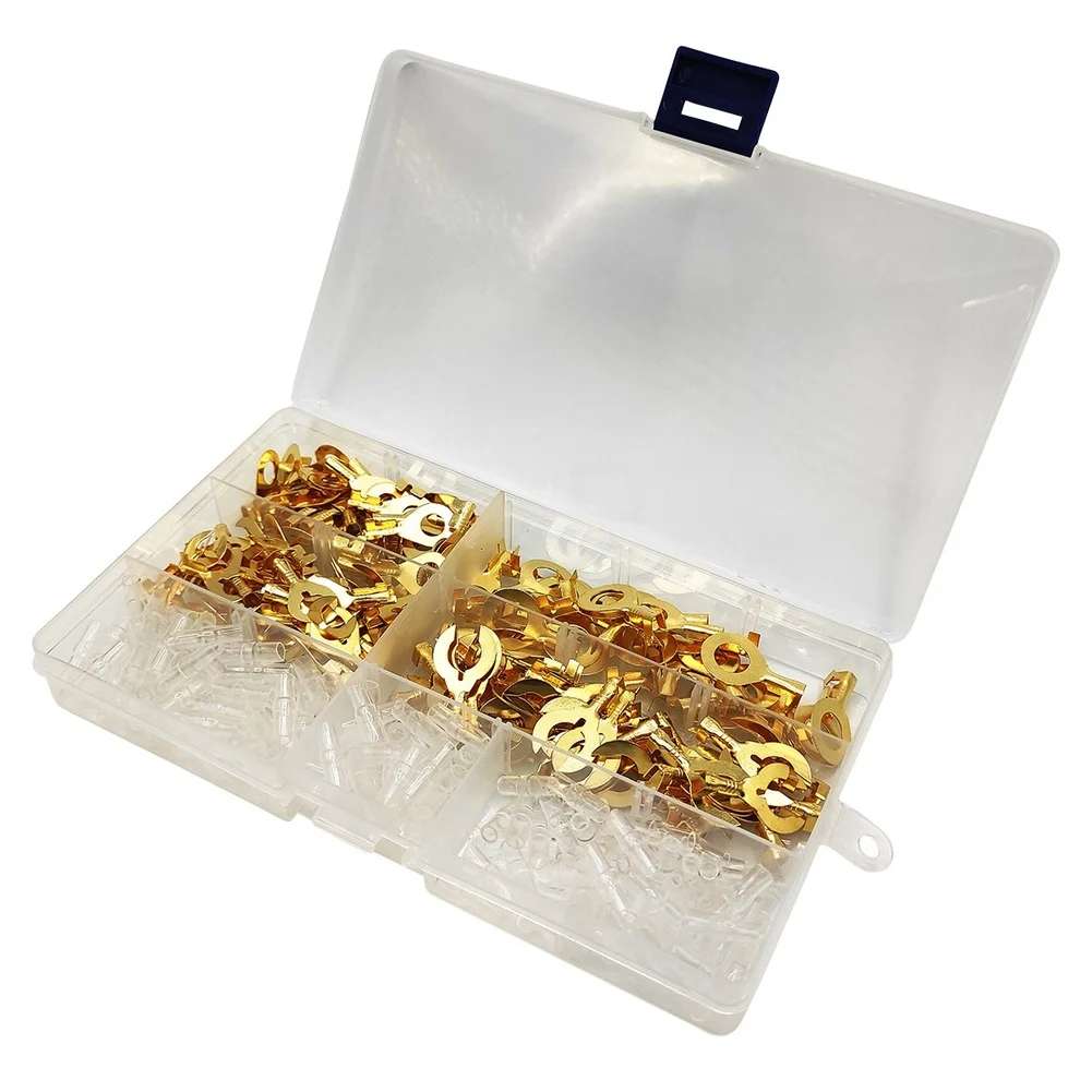 

320pcs Gold Plated Ring Terminal Kit with Insulated Fork Spade Crimp Wire for LED Driver and Transformer Wiring