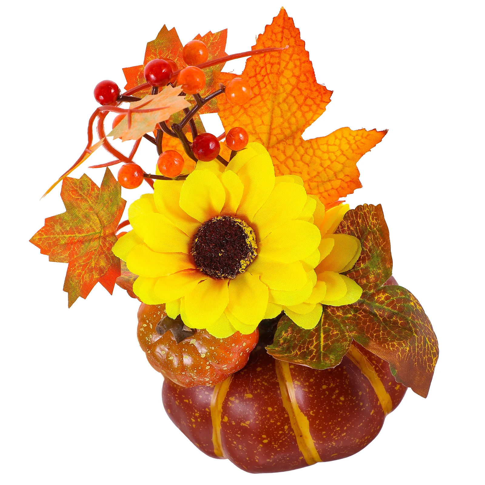 

1pc Artificial Sunflower Pumpkin naments Premium Silk Cloth Home Decor Bouquet Thanksgiving Decoration Simulation Flower Office