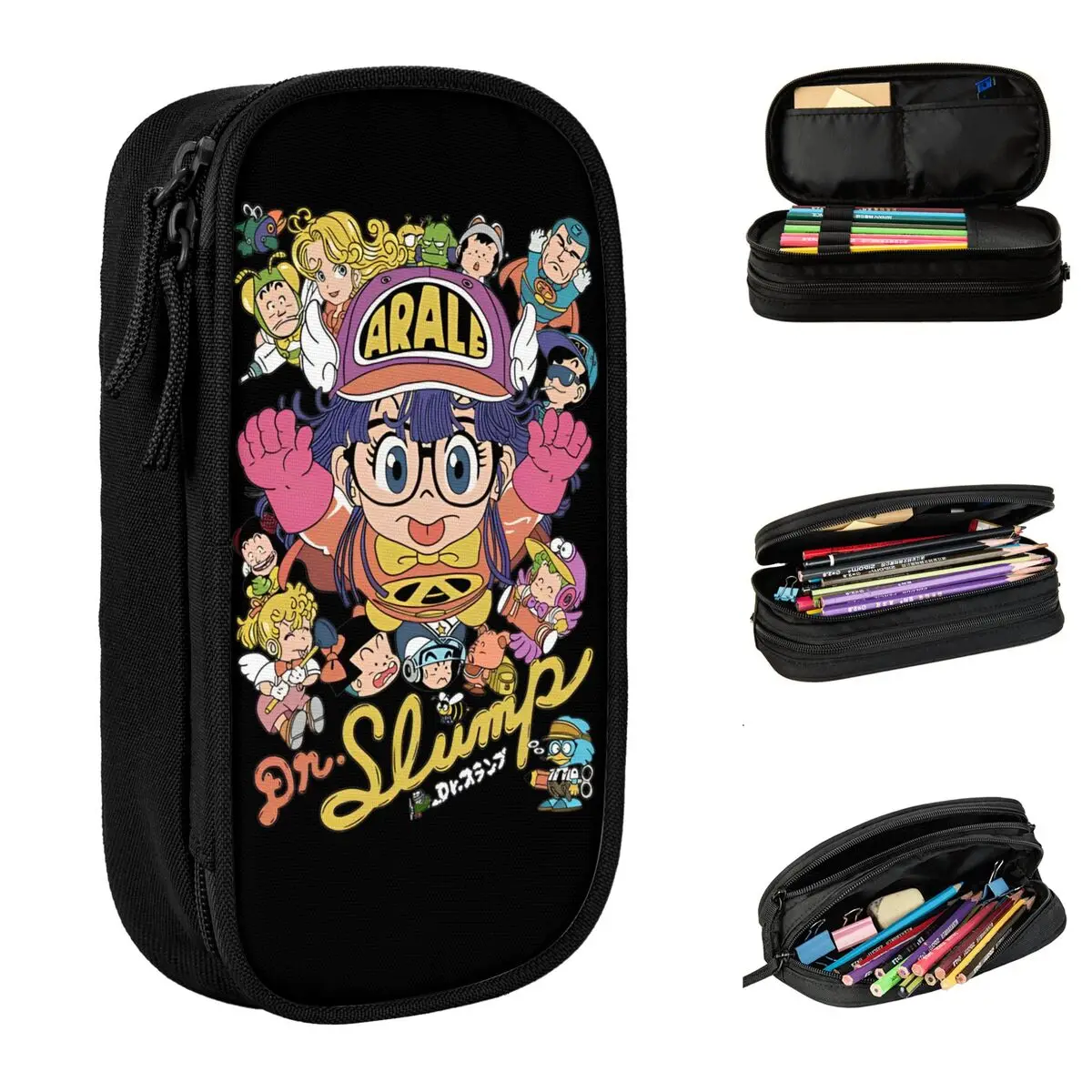 Arale-Trousse à Crayons Dr.Slump, Sacs Classiques pour Stylos, Grand Rangement, Poudres Cosmétique, Bureau, Fille et Garçon