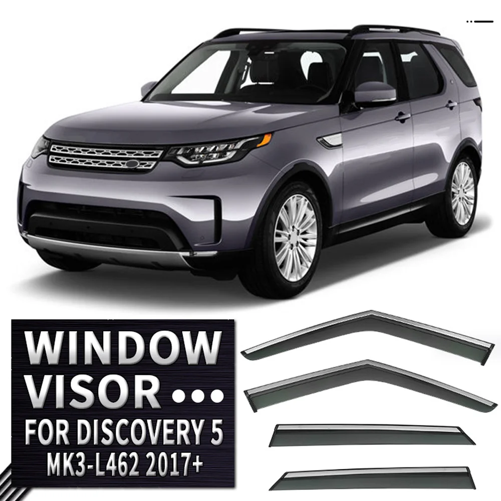 

Chrome Strips Rain Guards for Land Rover Discovery 5 L462 2017-2023 Window Visor Wind Deflectors Door Visor Vent Shade