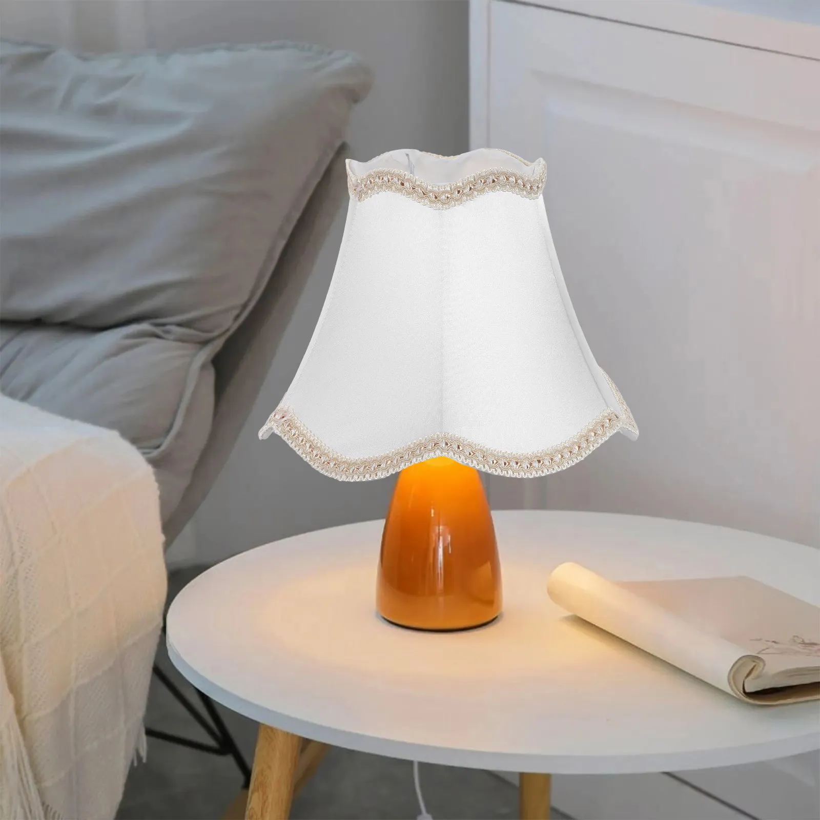 European Small Fabric Bell Lampshade 5 Tops X 10 Bottom X 8 High for Table Floor Wall Lamps Soft Lighting Replacement Lamp Shade