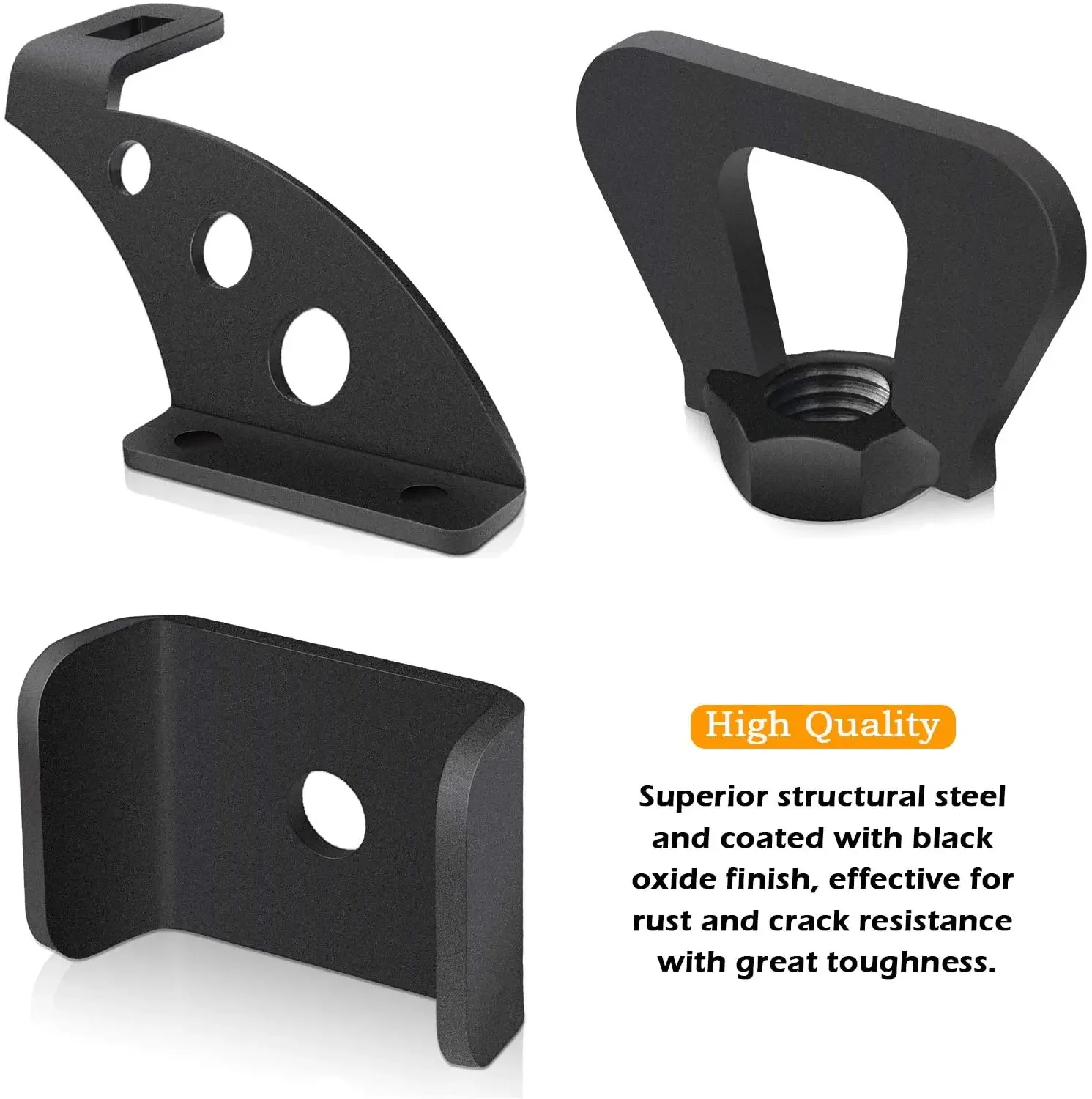 Chuang Qian Steel Hi Lift Jack Mount Hood Hinge Rear Door Hinge Bracket Kit for 2007-2019 Jeep Wrangler JK JKU JL JLU