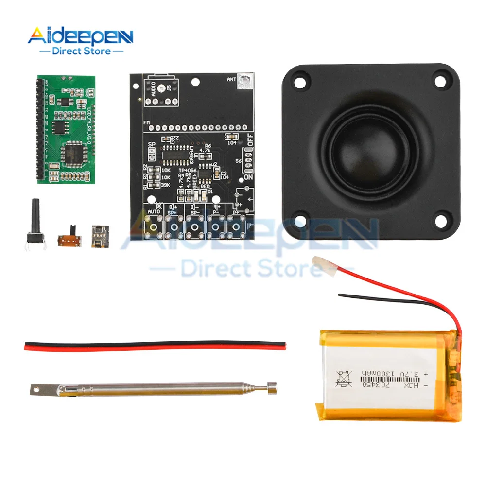 DIY Electronic Kit FM Radio Receiver Module 87-108MHz DIY Radio Speaker Kit Frequency Modification LCDDisplay Soldering Practice