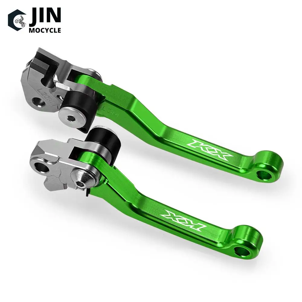 Motorcycle Handle CNC Aluminum Levers For Kawasaki KX65 KX80 KX85 KX125 KX250 Foldable Brake Clutch Lever Dirt Bike Levers Grips