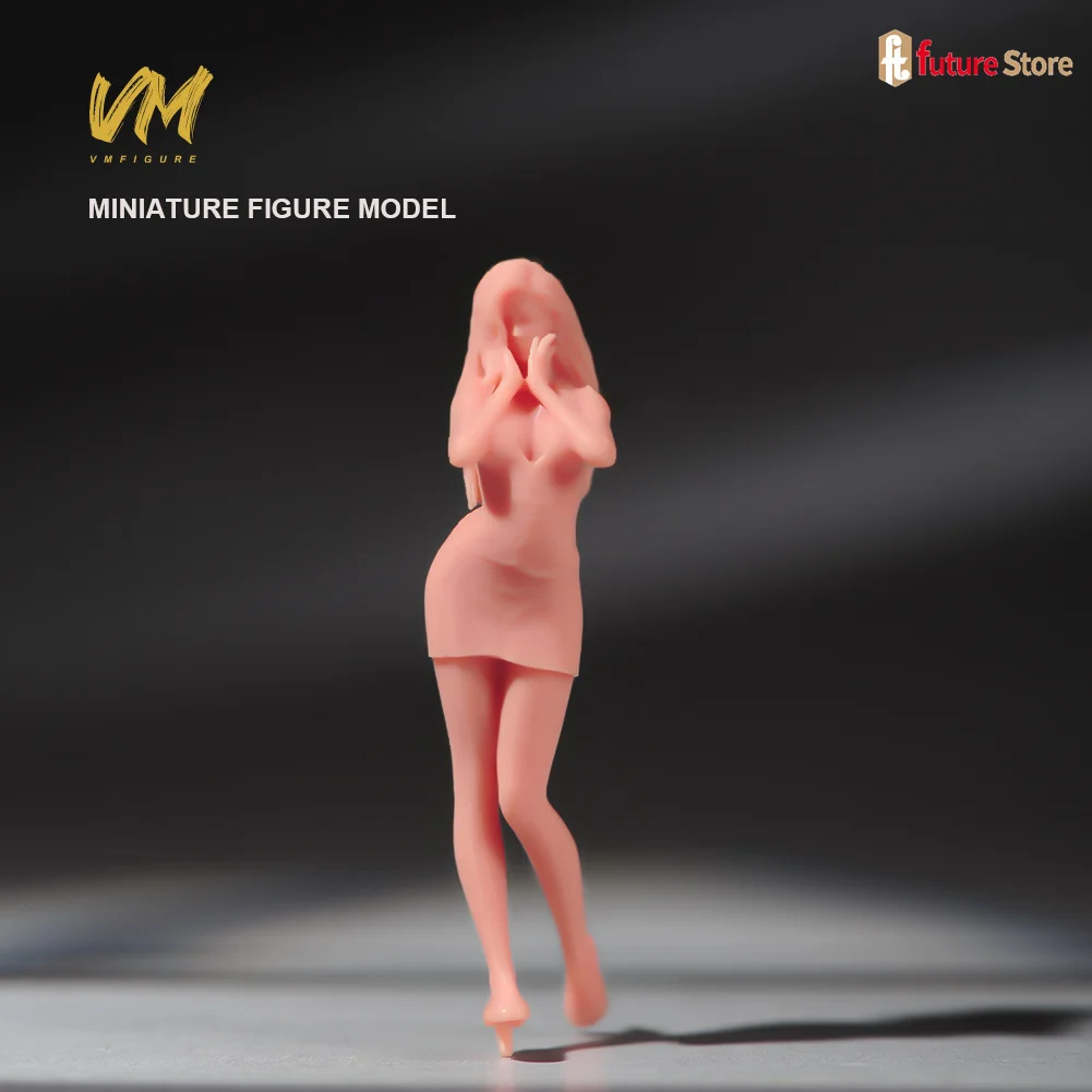 女の子のための短い樹脂製ジオラマ人形,1/87, 1/64, 1/43, 1/24, 1/18