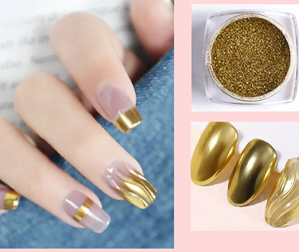 1 Zestaw Brokatu do Paznokci Efekt Księżyca Magiczny Puder Dekoracyjny do Manicure Chromowany Puder Lustrzany Efekt Muszli Końcówki Paznokci Akcesoria do Zdobienia Paznokci Pigment