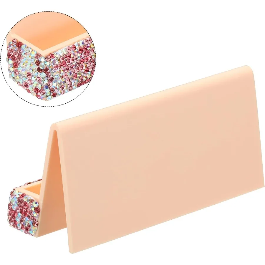 حامل بطاقات العمل PATIKIL للمكتب حجر الراين حاملي بطاقات العمل حامل بطاقات كريستال منظم عرض البطاقات للمكتب Ex