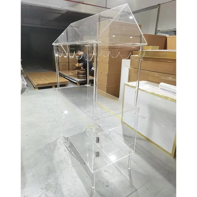 

Wedding Clear Acrylic Candy Carts Food Candy Cart Decoration for Parties