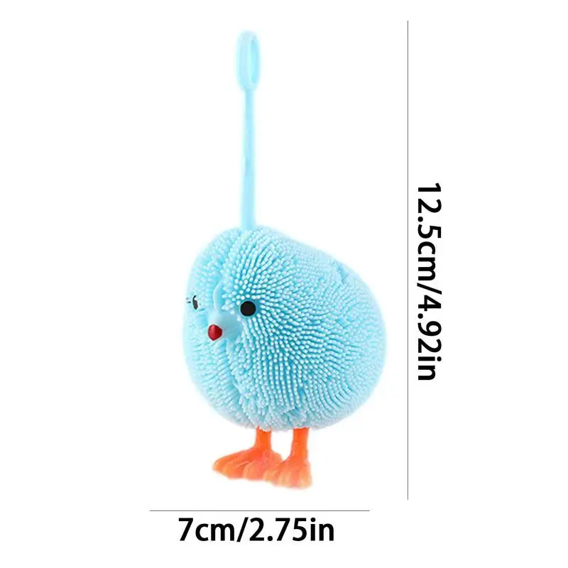 Cartoon TPR Plush Chick Decompression T oys Luminous Elastic Chicken Pinch Relief Venting Music Toy s idget Toy For Kids Adults