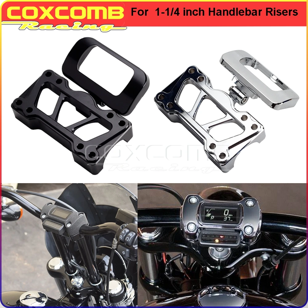 

For Harley Softail Relocate Risers Clamp Cover 1-1/4" Handlebar Top Gauge Mount Housing FXBB FXBBS FXBR FXBRS FXST FXLRST 18-22
