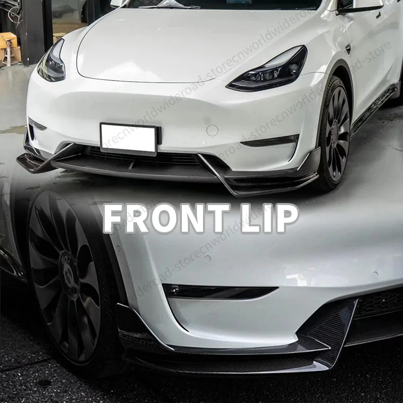 Per Tesla Model Y 2019- 2023 AD Body Kit diffusore posteriore Side spiller Spoiler paraurti Lip Glossy Carbon Tesla 2023 2024 Tuning